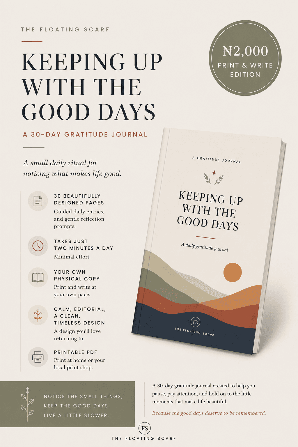 Keeping Up With The Good Days - Print and Write